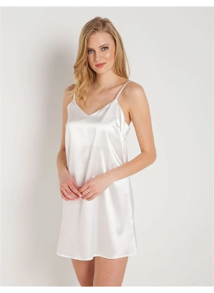 ماجيك فورم 7270 Strap Satin Nightgown - Ecru