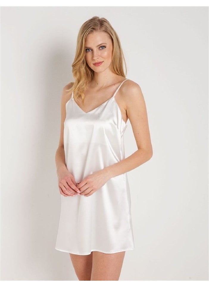 Magic Form 7270 Strap Satin Nightgown - Ecru  - Image 5