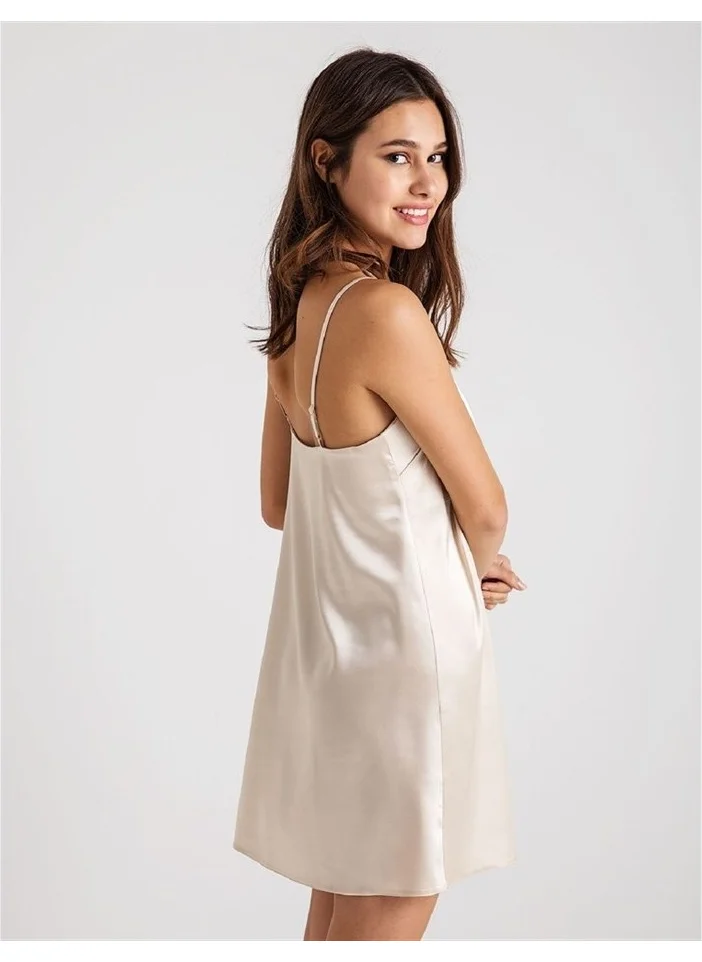 ماجيك فورم 7270 Strap Satin Nightgown - Ecru