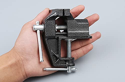 BUYSK Mini Table Bench Vice Clamp for Jewelry Model Making DIY Repairs Modelling Painting and Crafting-Black (cast iron (32mm)) - Image 2