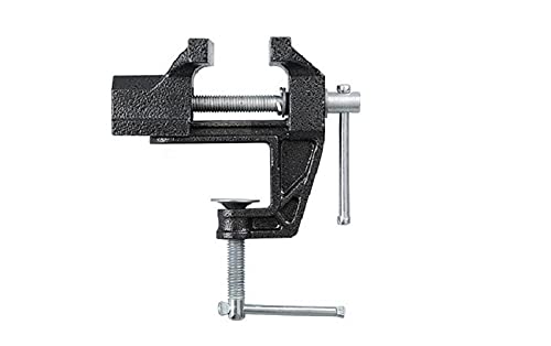 BUYSK Mini Table Bench Vice Clamp for Jewelry Model Making DIY Repairs Modelling Painting and Crafting-Black (cast iron (32mm)) - Image 1