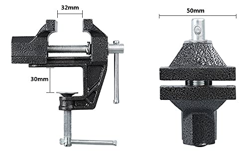 BUYSK Mini Table Bench Vice Clamp for Jewelry Model Making DIY Repairs Modelling Painting and Crafting-Black (cast iron (32mm)) - Image 3
