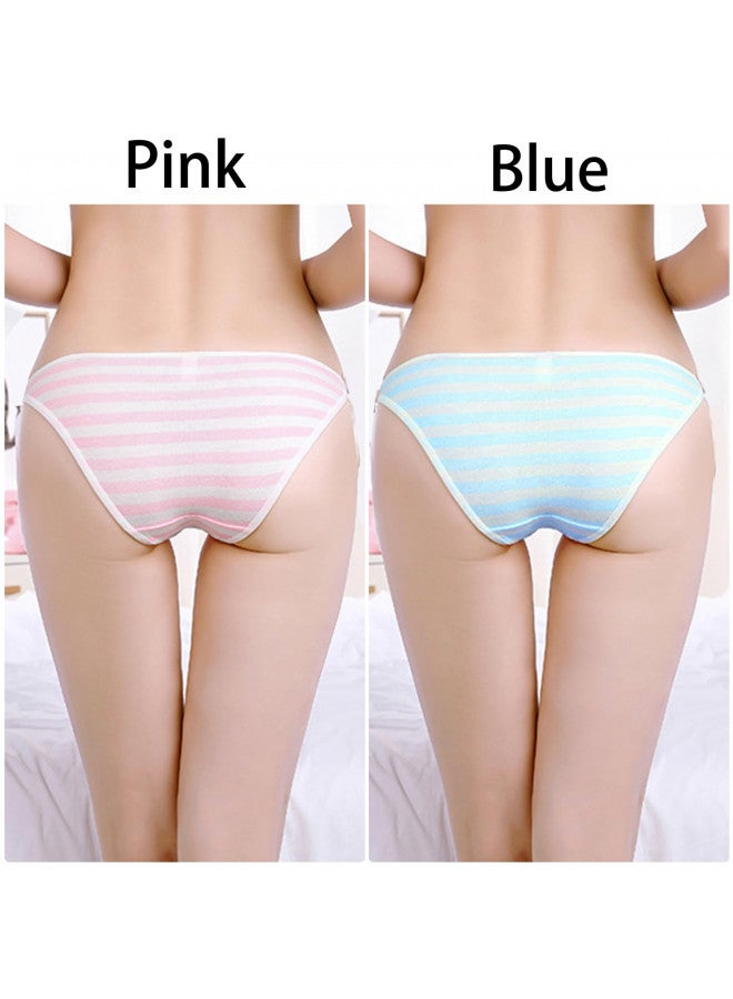 YOMORIO TOMORI Japanese Anime Striped Panties Bikini 2 Pack Cotton Cute Briefs Cosplay Underwear Blue/Pink One Size - Image 1