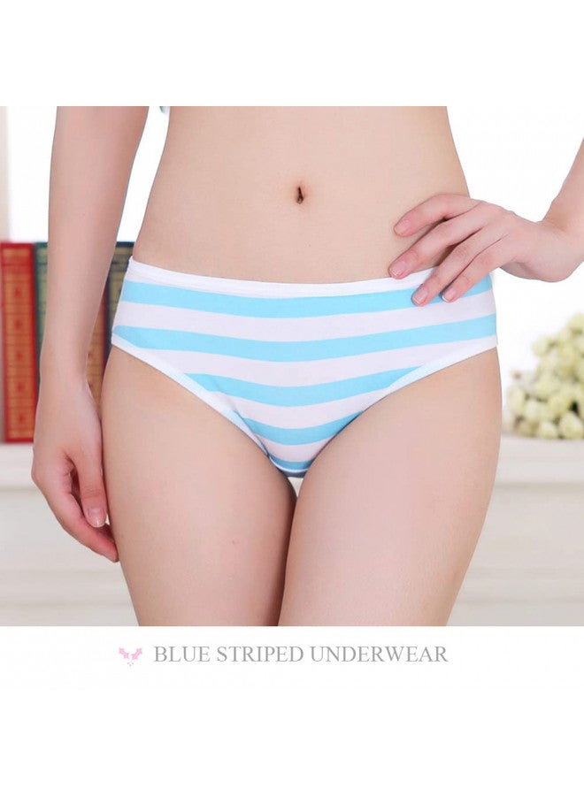 YOMORIO TOMORI Japanese Anime Striped Panties Bikini 2 Pack Cotton Cute Briefs Cosplay Underwear Blue/Pink One Size - Image 2