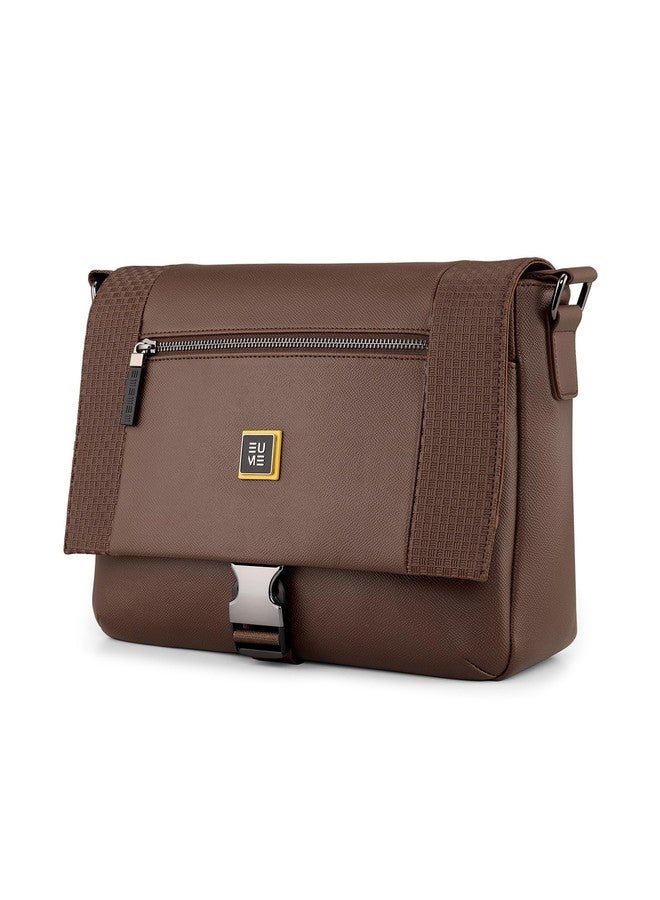 EUME Tarmac Tablet Sling Bag for Men & Women | Vegan Leather Crossbody Travel Bag | Magnetic Easy Access Pockets | Lightweight 10L Daily Use Bag | Rustic Brown - Image 1