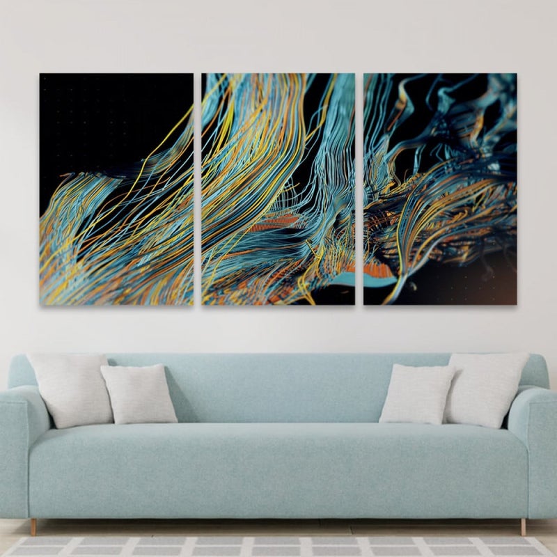 Marktna Three luxurious canvas prints with a modern design and a hollow frame, measuring (120×60), three pieces - Image 1