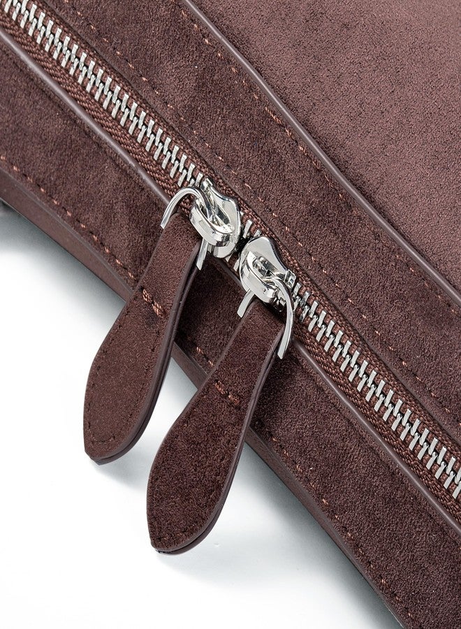 Molodo Suede Shoulder Bag for Women Vintage Small Purses Hobo Bag Satchel for Vacation Work - Image 3