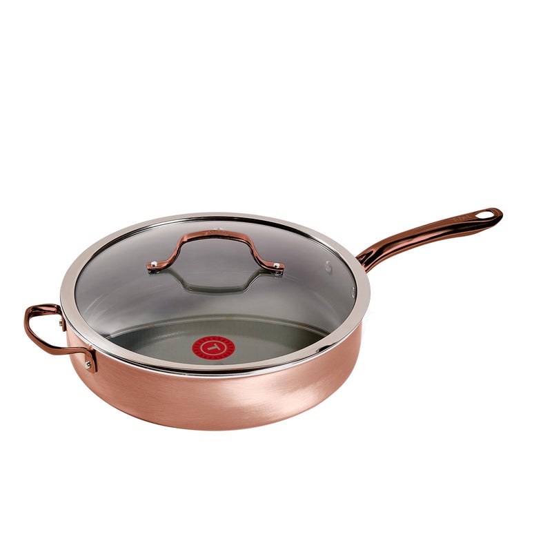 TFal Preserve Ceramic Nonstick Saute Pan with Lid 55 Qt Oven and Broiler Safe up to 350F Cookware Frying Pan StayCool Handle Skillet Pots and Pans Rose Gold