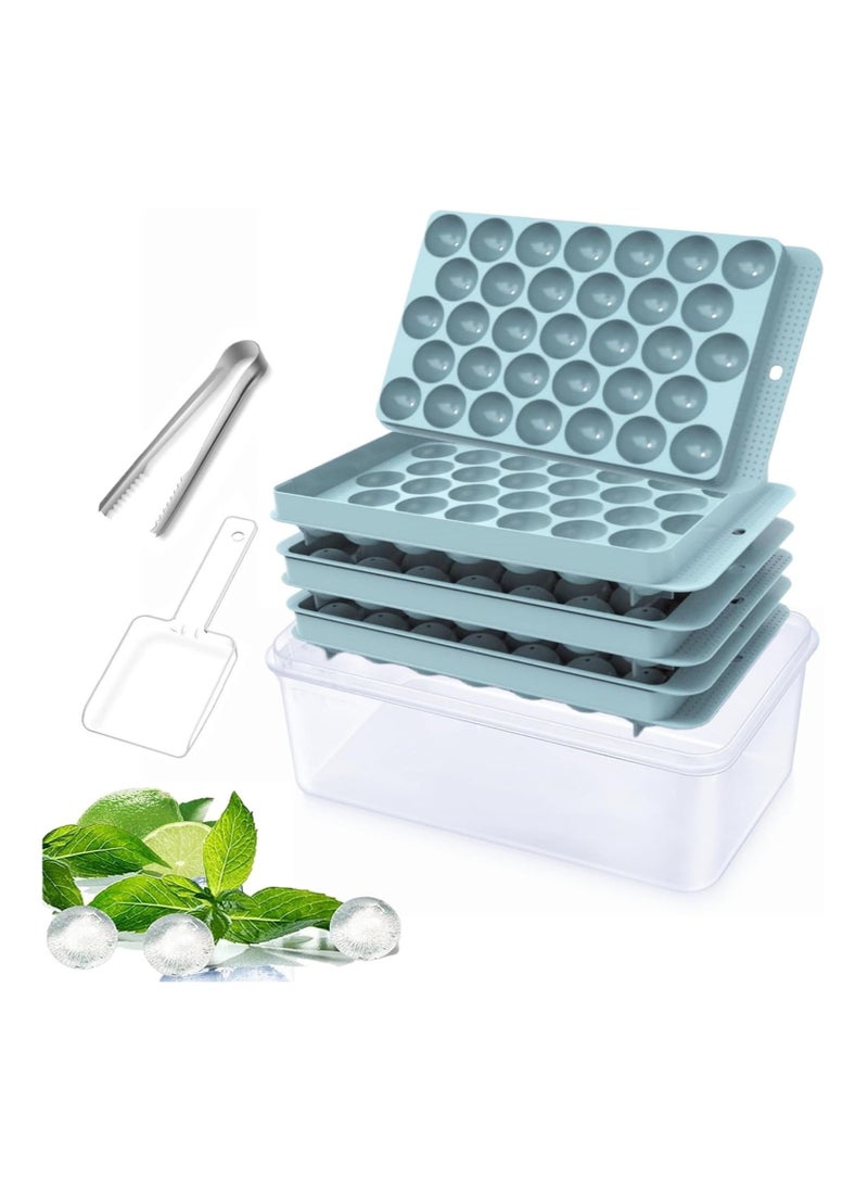 NQOOH - Set of 3 Round Ice Cube Trays with Storage Box and Tongs for Perfect Ice Balls for Cold Beverages - Image 1