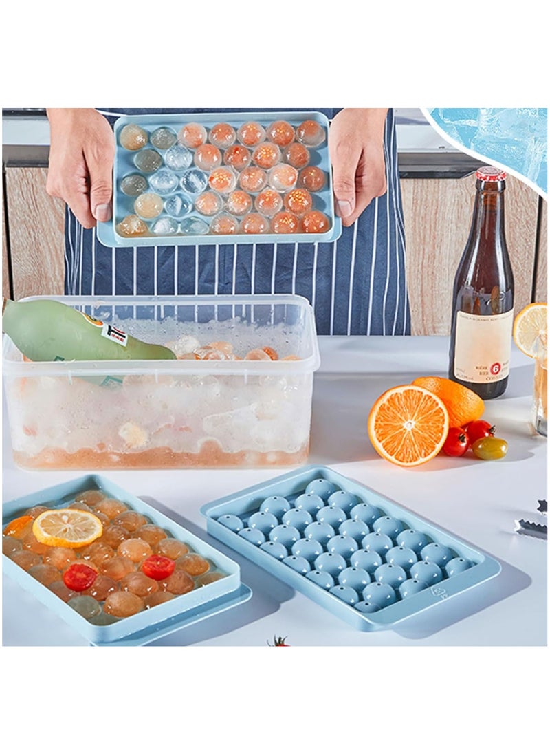 NQOOH - Set of 3 Round Ice Cube Trays with Storage Box and Tongs for Perfect Ice Balls for Cold Beverages - Image 1