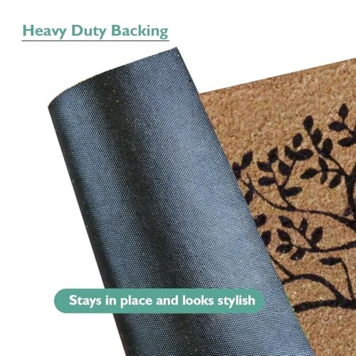 ATMAH Double Tree Coir Doormat 120x40 cm | Natural Coconut Fibre | Anti Slip PVC Backing | Indoor & Covered Outdoor Entrance Mat, Brown - Image 3