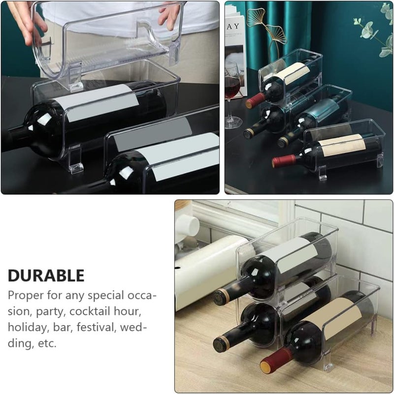 woobles Set of 2 Stackable Wine Storage Rack Counter Top Wine Holder Free Standing Organizer for Refrigerator or Kitchen Countertops - Image 5