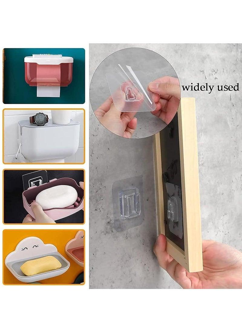 SEKOY SEKOY Transparent Self Adhesive Waterproof Plastic MaleFemale Wall Sticker Hooks BathroomKitchen Accessories for Home Kitchen Bathroom Hanging Pack of 6  - Image 3