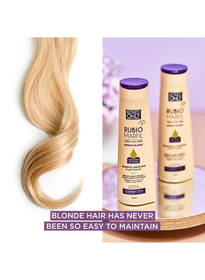 Blondz Only Purple Shampoo Rubio Marfil Ivory Blonde with Argan Oil Perfect Blonde 11.8 Fluid Ounce (350 ml) - Image 3