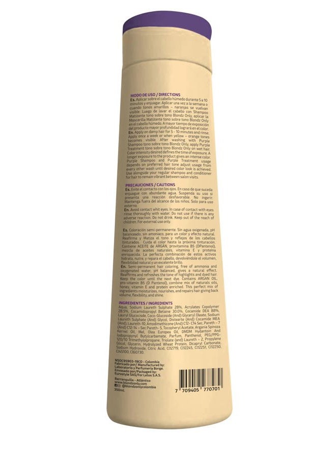 Blondz Only Purple Shampoo Rubio Marfil Ivory Blonde with Argan Oil Perfect Blonde 11.8 Fluid Ounce (350 ml) - Image 2