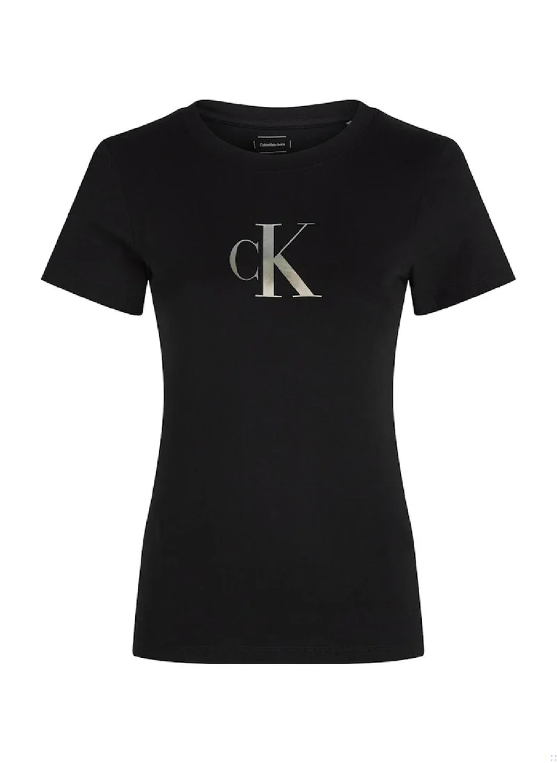 Calvin Klein Jeans Women's Slim Monogram T-Shirt - Cotton, Black