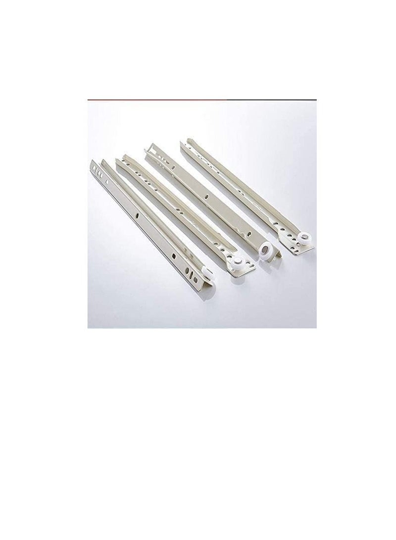 Robustline Roller Wheel Cabinet Drawer Keyboard Slide Glide Runner 2 Pairs (1.0mm Thickness), Heavy duty drawer slides (22") - Image 2