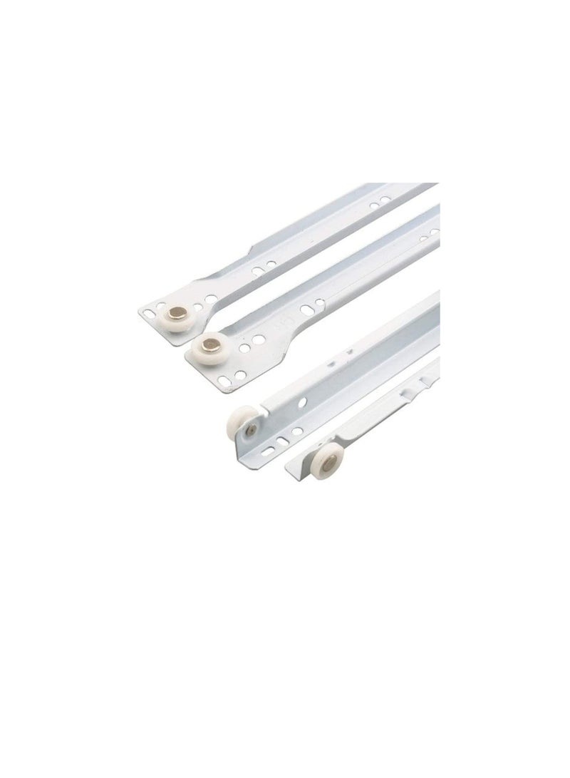 Robustline Roller Wheel Cabinet Drawer Keyboard Slide Glide Runner 2 Pairs (1.0mm Thickness), Heavy duty drawer slides (22") - Image 1