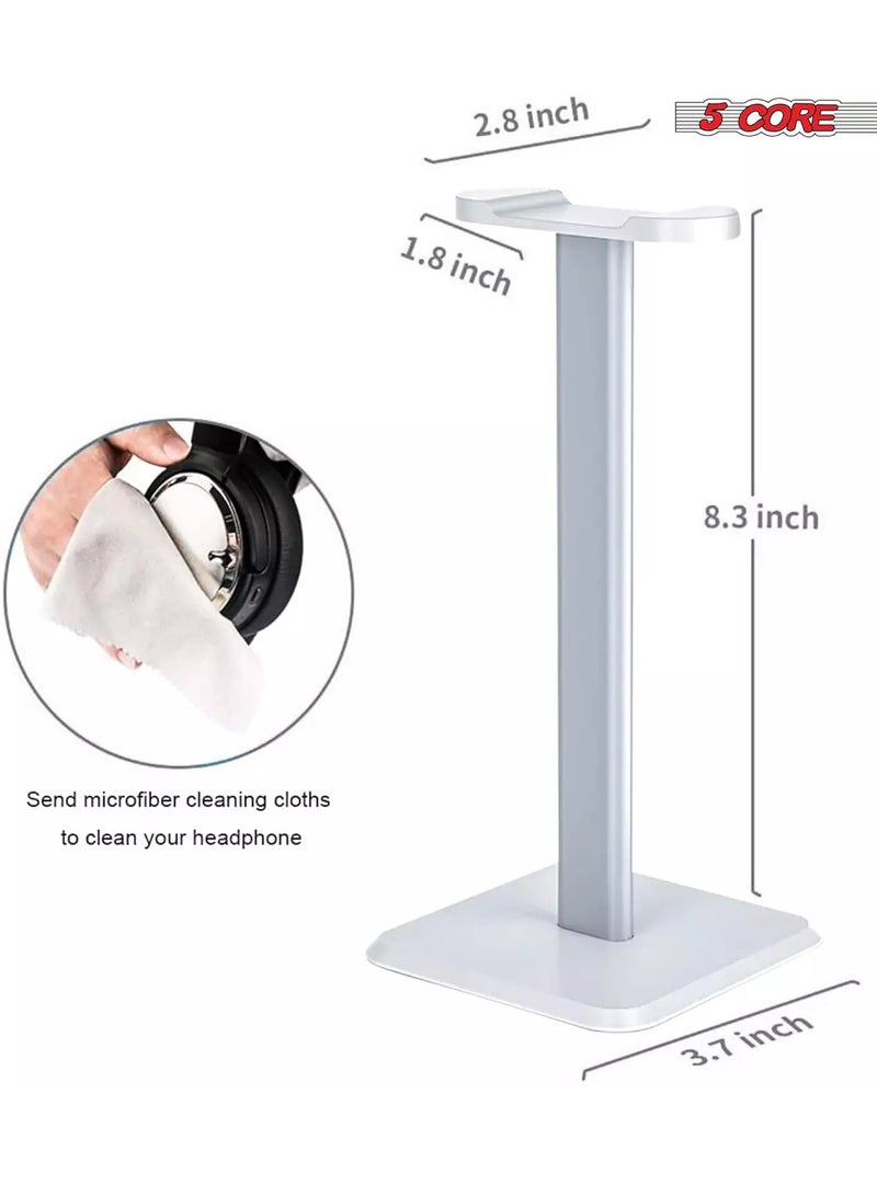 5 Core Headphone Stand White with Stable Base Premium Headset Holder with Aluminum Supporting Bar, Flexible Headrest Hanger, Anti-Slip Earphone Stand White - Image 2