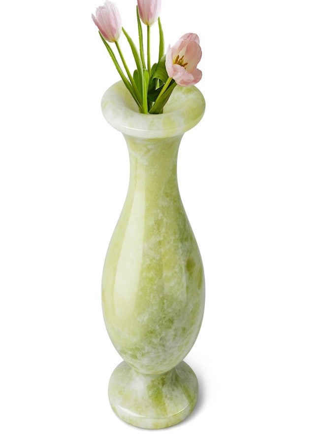 gemshan Jade Vase, Artistic Flower Vase for Home Decor, Coffee Table Centerpiece, Office Desk Ornament, Unique Gift for Women (Handcrafted Jade, Modern Design) - Image 1
