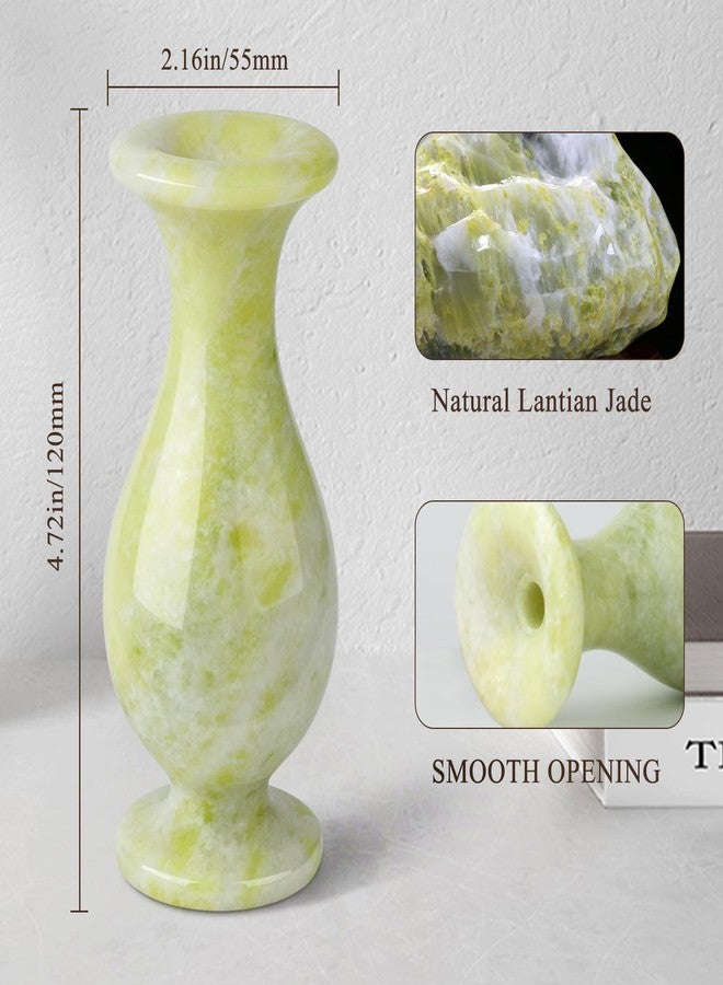 gemshan Jade Vase, Artistic Flower Vase for Home Decor, Coffee Table Centerpiece, Office Desk Ornament, Unique Gift for Women (Handcrafted Jade, Modern Design) - Image 2
