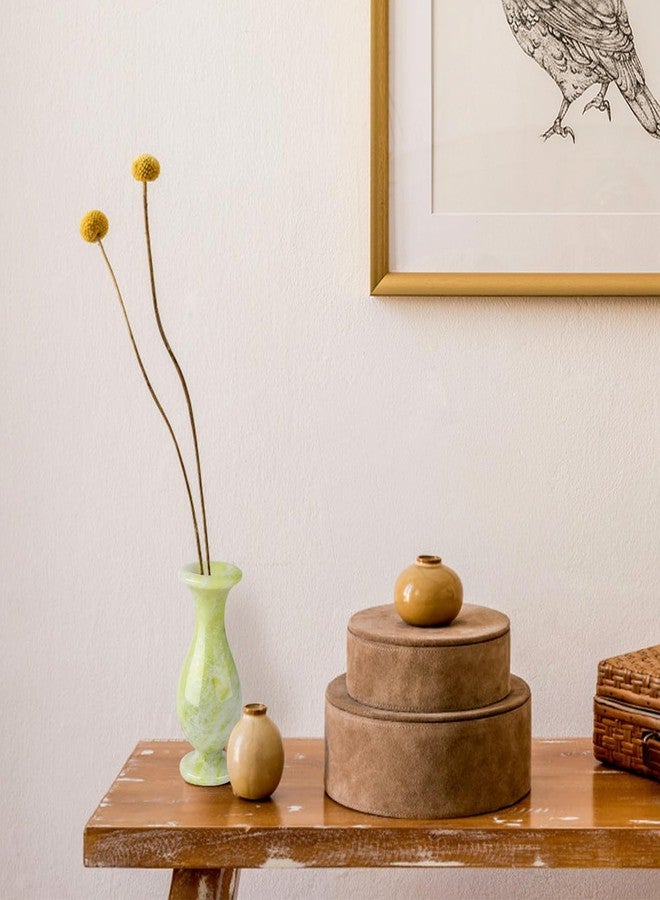 gemshan Jade Vase, Artistic Flower Vase for Home Decor, Coffee Table Centerpiece, Office Desk Ornament, Unique Gift for Women (Handcrafted Jade, Modern Design) - Image 4