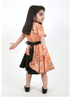 Girls' Dress with text sleeves with  elegant design, Onion-Black - pzsku/Z7814963388474ECCD0AFZ/45/_/1687081671/511d1138-c6e3-44a1-a849-bcc38c8b8026