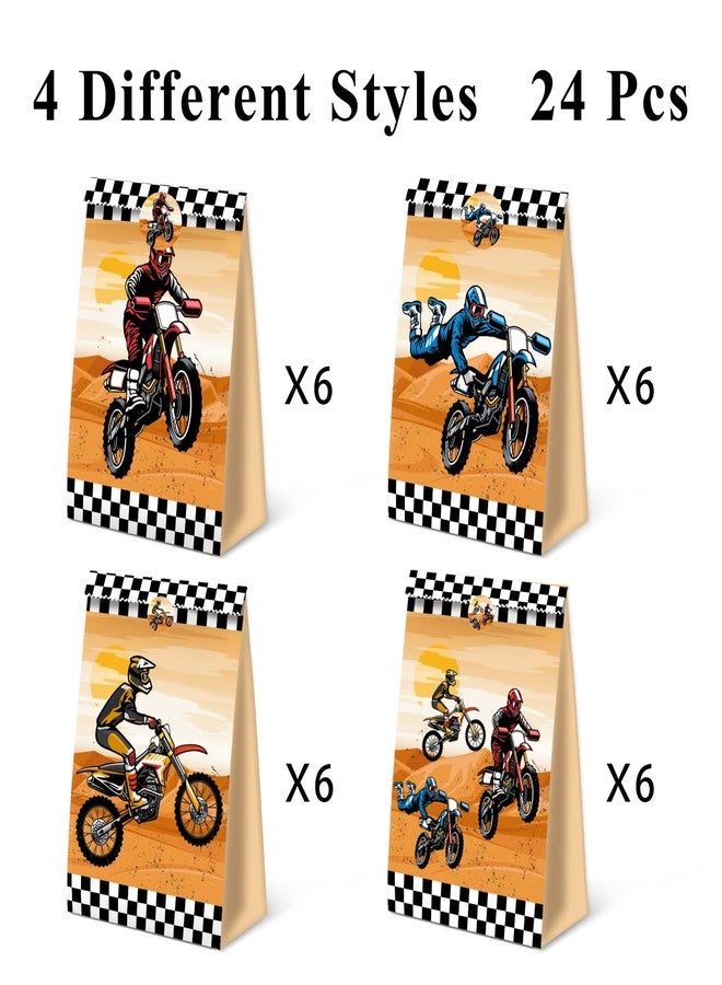 BQK 24pcs Dirt Bike Party Bags Motorcycle Birthday Party Supplies Dirt Bike Party Favors Motorcycle Birthday Decorations Dirt Bike Candy Gift Bags for Kids - Image 5