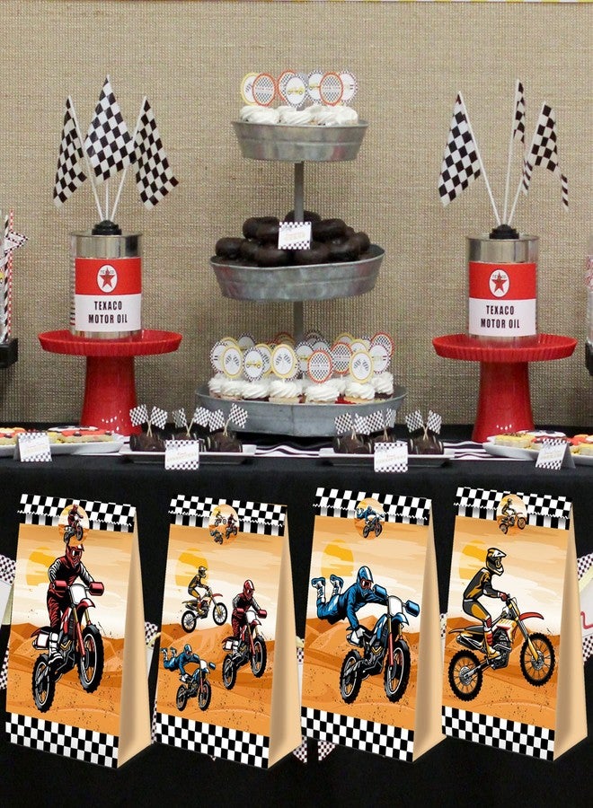 BQK 24pcs Dirt Bike Party Bags Motorcycle Birthday Party Supplies Dirt Bike Party Favors Motorcycle Birthday Decorations Dirt Bike Candy Gift Bags for Kids - Image 4