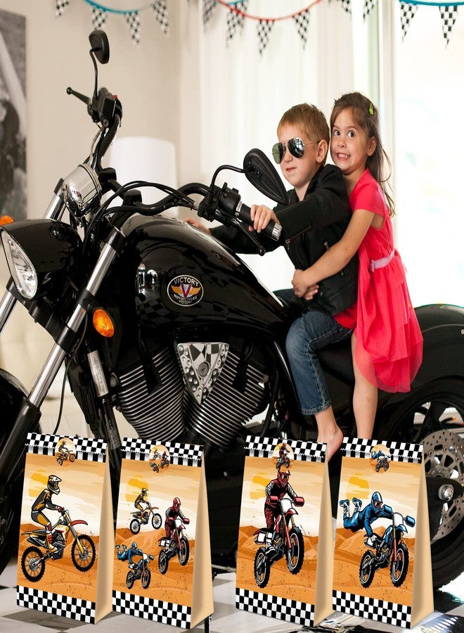 BQK 24pcs Dirt Bike Party Bags Motorcycle Birthday Party Supplies Dirt Bike Party Favors Motorcycle Birthday Decorations Dirt Bike Candy Gift Bags for Kids - Image 3