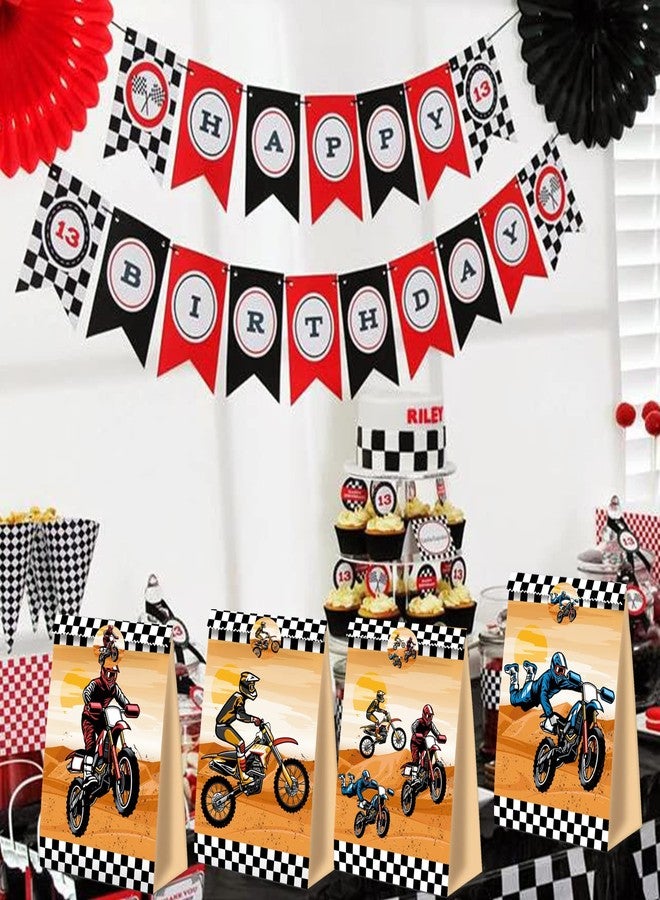 BQK 24pcs Dirt Bike Party Bags Motorcycle Birthday Party Supplies Dirt Bike Party Favors Motorcycle Birthday Decorations Dirt Bike Candy Gift Bags for Kids - Image 2