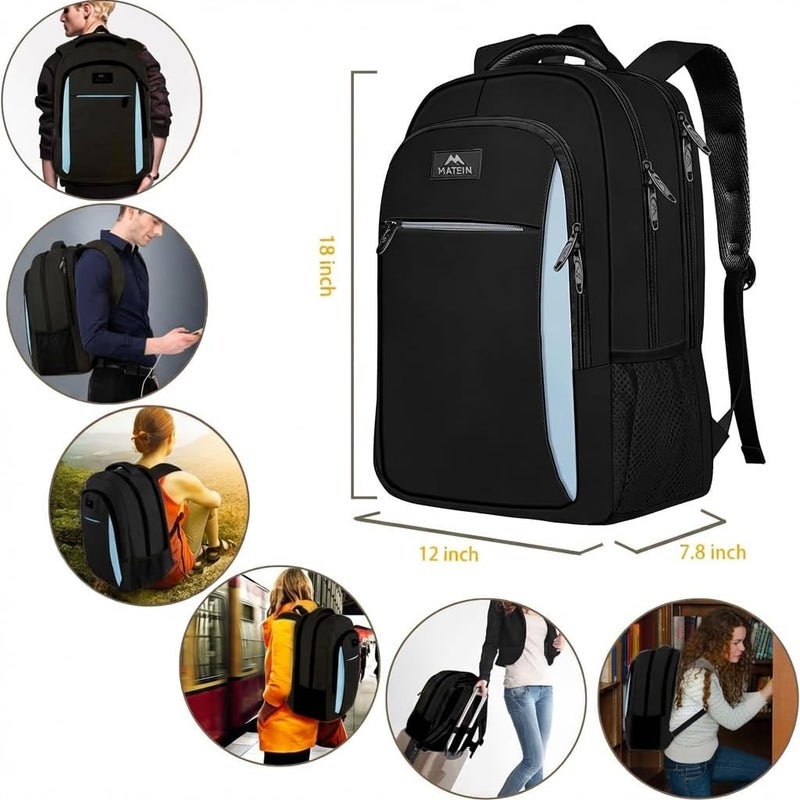 MATEIN Travel Laptop Backpack for Men, Business Anti Theft Slim Sturdy Laptops Backpack, Water Resistant College Computer Bag Gift for Women Fits 15.6 Inch Notebook - Image 3