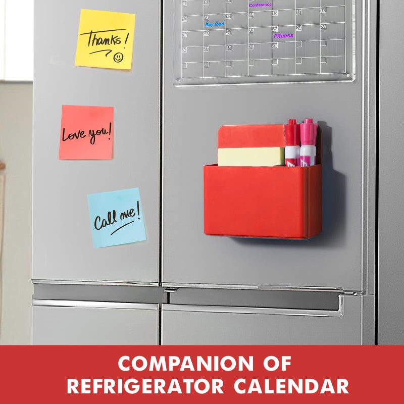Beygorm 2 Pack Plastics Magnetic Pen Holder For Refrigerator  Dry Erase Marker Holder For Whiteboard Magnet School Locker Organizer Accessories  Pencil Cup  Pen Caddy  Classroom Organization(Red) - Image 5