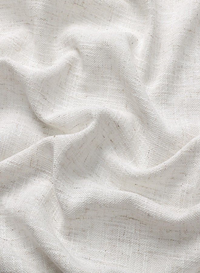 Randall Cream White Linen Semi Sheer Curtain Panels 95 Inches Long with Grommet Top Rustic Farmhouse Window Treatment Drapery for Bedroom Living Room, 54"x95"x2, Cream White/Linen - Image 4