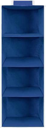 SKYLII Hanging Organizer 4 Shelves NonWoven Foldable and Universal Fit Closet Organizer Collapsible Pack of 1 Pc Blue - Image 5