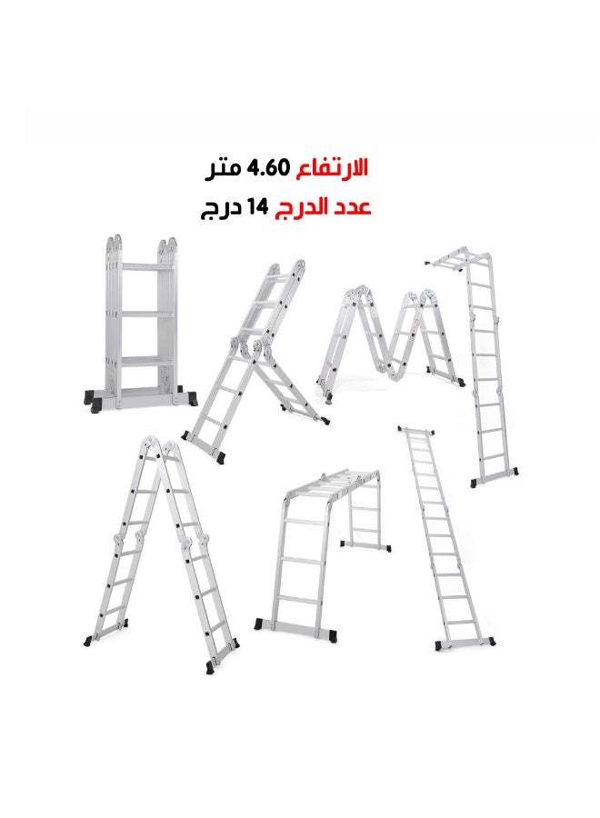 Aluminum folding ladder 4.60m/14steps - Image 4