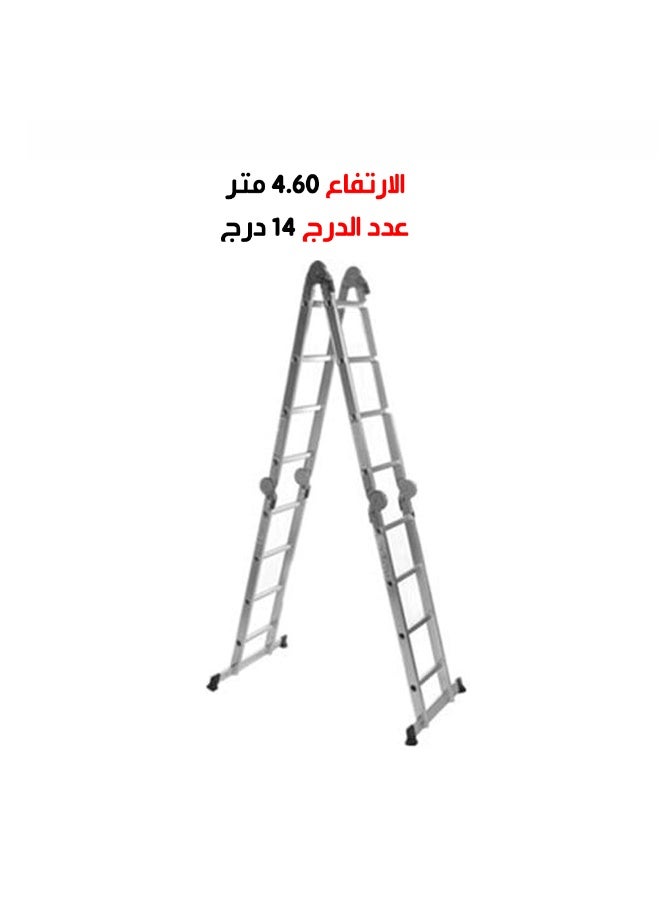 Aluminum folding ladder 4.60m/14steps - Image 2