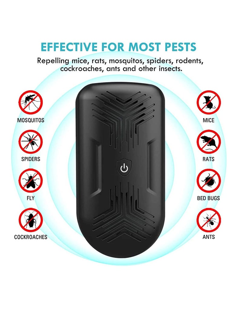 Ultrasonic Pest Repeller - 【2020 Upgrade】 Plug in Mouse Deterrent, Mouse u0026 Rat Repellent, 8W Ultra Sonic Speaker, Indoor Pest Repeller for Rat, Mouse, Spider, Fly, Cockroach, Mosquito (Black)