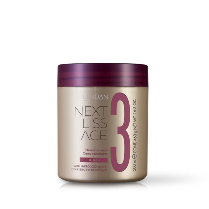Lendan - Hair Conditioner - Neutralizing Cream Next Liss Age NÂº3-500ml - Step 3 Professional Pack - Completes the Straightening Process - Nourishes, Hydrates, and Soften - Long-Lasting Straightening - Image 1