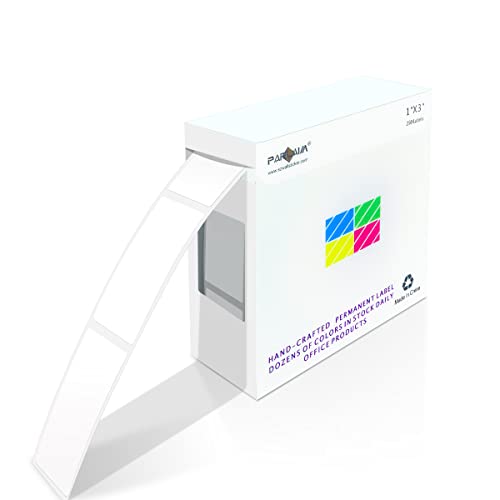 PARLAIM Square Color Coding Labels 3 inch x 1 inch - Rectangle White Adhesive Color File Folder Stickers 250 Pack Per Roll in Dispenser Box - Image 1
