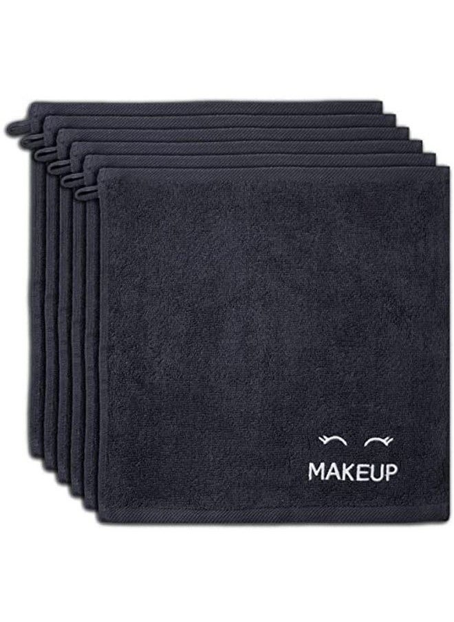 White Classic Bleach Safe Black Makeup Towels | Luxury Ultra Soft Cotton Face Washcloths Make Up Removal | 6 Pack  - Image 2