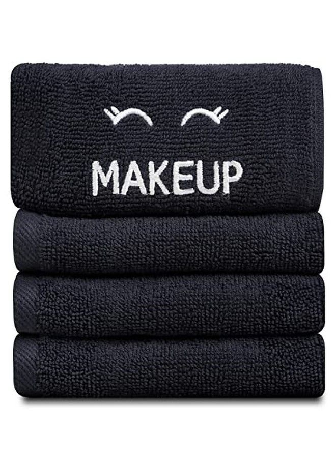 White Classic Bleach Safe Black Makeup Towels | Luxury Ultra Soft Cotton Face Washcloths Make Up Removal | 6 Pack  - Image 4