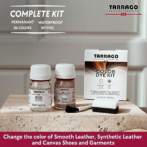 Tarrago Leather Dye Kit with Deglazer and Applicator - Restore & Recolor Shoes, Boots, Purses, Wallets, Jackets, and Furniture - Rich Pigment - 25mL - Black #18 - Image 3