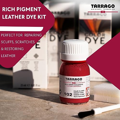 Tarrago Leather Dye Kit with Deglazer and Applicator - Restore & Recolor Shoes, Boots, Purses, Wallets, Jackets, and Furniture - Rich Pigment - 25mL - Black #18 - Image 4