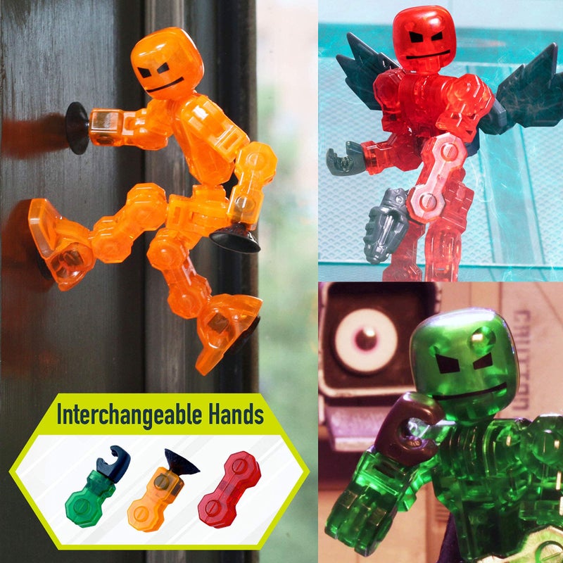 Zing Klikbot, Complete Set of 4 Poseable Action Figures with Weapons, Translucent, Create Stop Motion Animation, for Ages 6 and Up (Series 1 Heroes) - Image 4