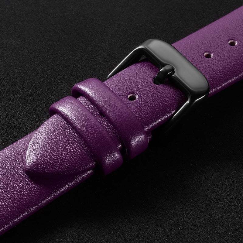 QUARKZMAN Leather Watch Strap Watch Leather Strap Watch Straps Flat Thin Elegant Leather Watch Strap Buckle for Smartwatch Men Women Men Women - Image 4