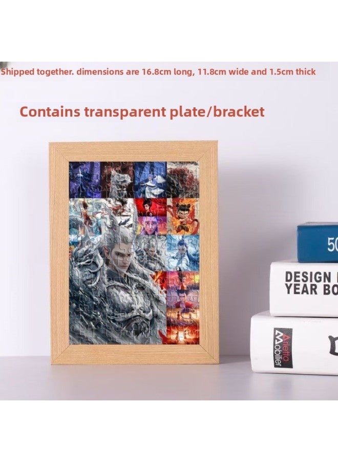 Loquat Which Magic Child Made The Sea 2 Jigsaw Puzzle Which 2 Magic Child Came To The World Mosaic Ao C Children's Animation Birthday Gift-Color:Aoguang-35 Pieces + Wooden Photo Frame 16.8x11.8cm - Image 1