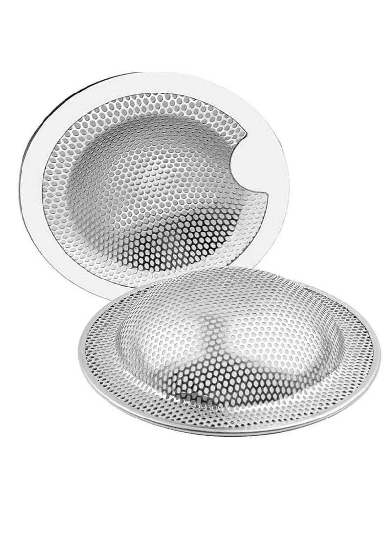 Sink Strainer, Stainless Steel Sink Strainer Drain Protectors Waste Stopper Plug Filter Kitchen Bathroom Sink Strainer Drain Filter Prevent Clogging, Set of 2 (5.2 CM) - Image 1