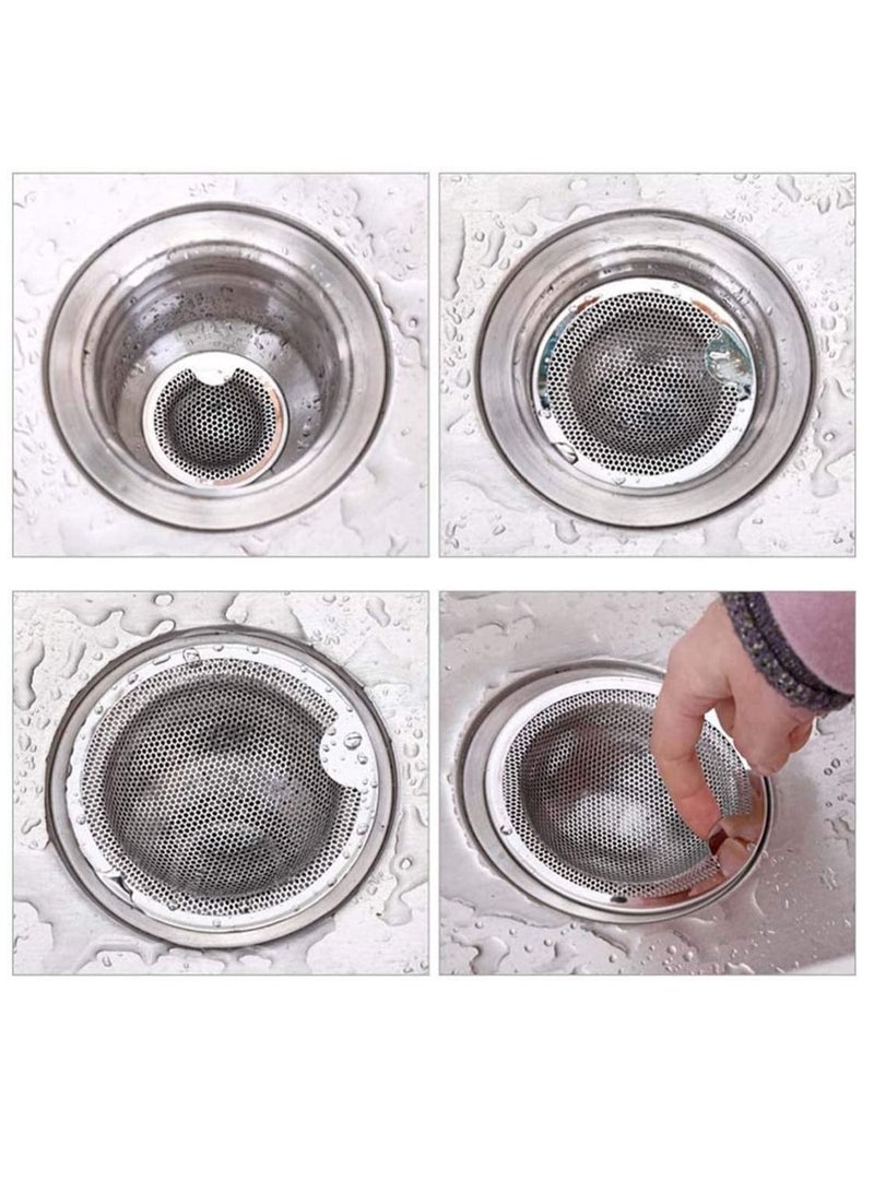 Sink Strainer, Stainless Steel Sink Strainer Drain Protectors Waste Stopper Plug Filter Kitchen Bathroom Sink Strainer Drain Filter Prevent Clogging, Set of 2 (5.2 CM) - Image 2