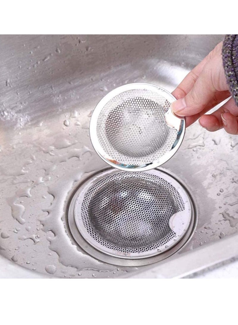 Sink Strainer, Stainless Steel Sink Strainer Drain Protectors Waste Stopper Plug Filter Kitchen Bathroom Sink Strainer Drain Filter Prevent Clogging, Set of 2 (5.2 CM) - Image 3